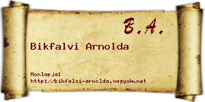 Bikfalvi Arnolda névjegykártya